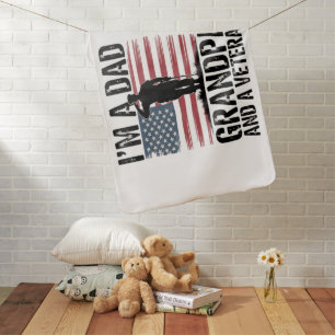 I'm A Dad Grandpa and Veteran Nothing Scares Baby Blanket