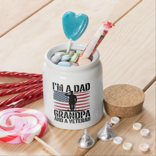 I'm A Dad Grandpa and Veteran Nothing Scares  Candy Jar