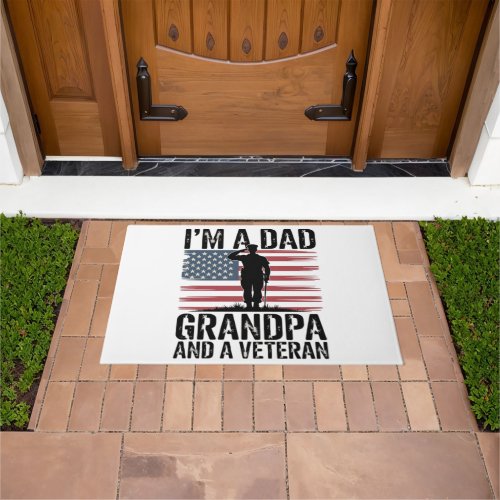 I'm A Dad Grandpa and Veteran Nothing Scares  Doormat