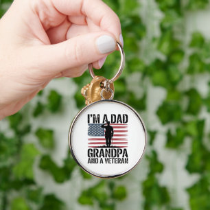 I'm A Dad Grandpa and Veteran Nothing Scares Keychain