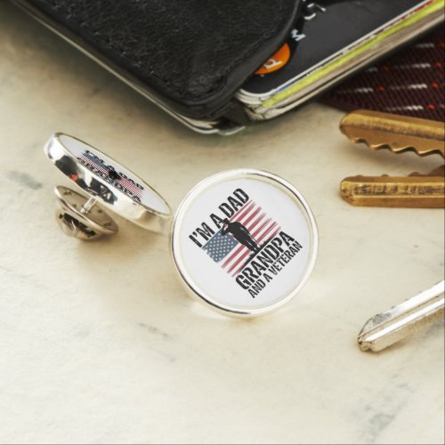 I'm A Dad Grandpa and Veteran Nothing Scares Lapel Pin