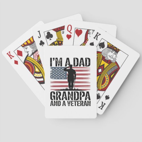 I'm A Dad Grandpa and Veteran Nothing Scares Poker Cards