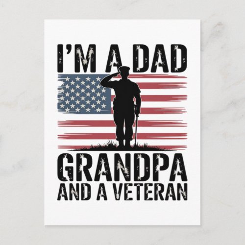I'm A Dad Grandpa and Veteran Nothing Scares Postcard