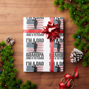 I'm A Dad Grandpa and Veteran Nothing Scares Wrapping Paper