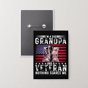 I'm A Dad Grandpa Veteran Funny Father Retirement Button