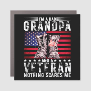 I'm A Dad Grandpa Veteran Funny Father Retirement Car Magnet