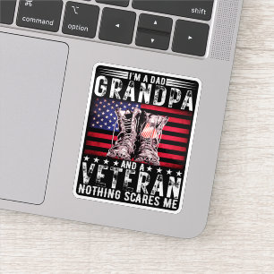 I'm A Dad Grandpa Veteran Funny Father Retirement Sticker