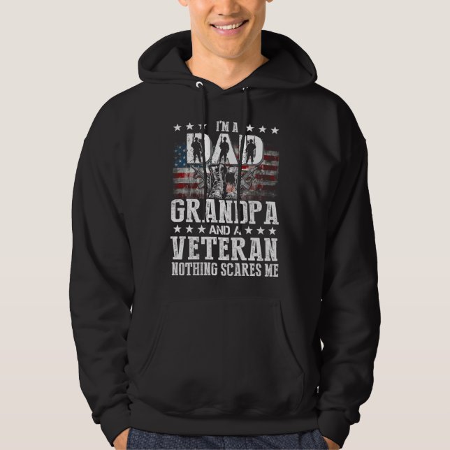 I'm A Dad Grandpa Veteran  Grandpa Father's Day Hoodie (Front)