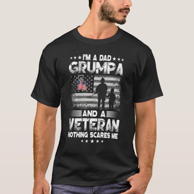 I'm A Dad Grumpa Veteran Father's Day  Men T-Shirt (Front)