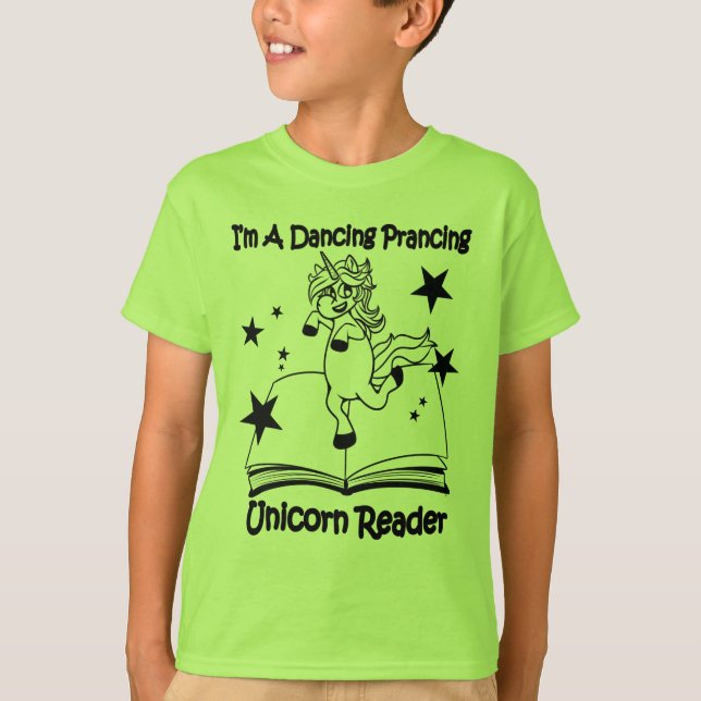 I'm A Dancing Prancing Unicorn Reader T-Shirt - BL (Front)