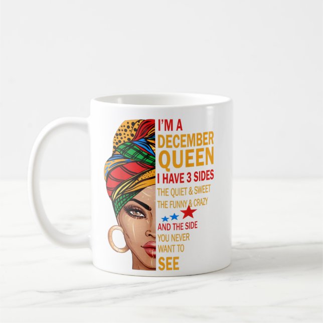 I'm A December Queen Quotes Birthday Gifts  Coffee Mug (Left)