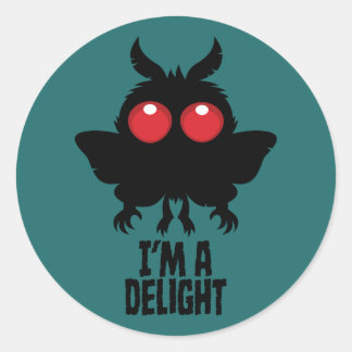 I'm A Delight Mothman Creepy Cute Cryptid Classic Round Sticker