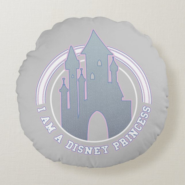 "I'm A Disney Princess" Castle Graphic Round Pillow (Front)