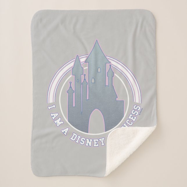 "I'm A Disney Princess" Castle Graphic Sherpa Blanket (Front)