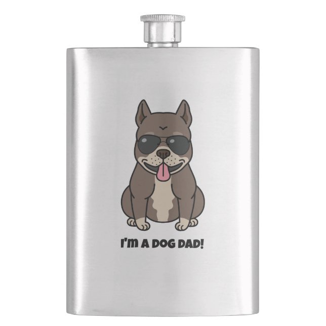 I'm a Dog Dad  - perfect for Father's Day Flask (Front)