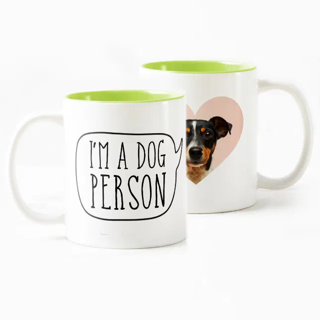 I'm A Dog Person | Personalized Add Your Photo Two-Tone Coffee Mug | Zazzle