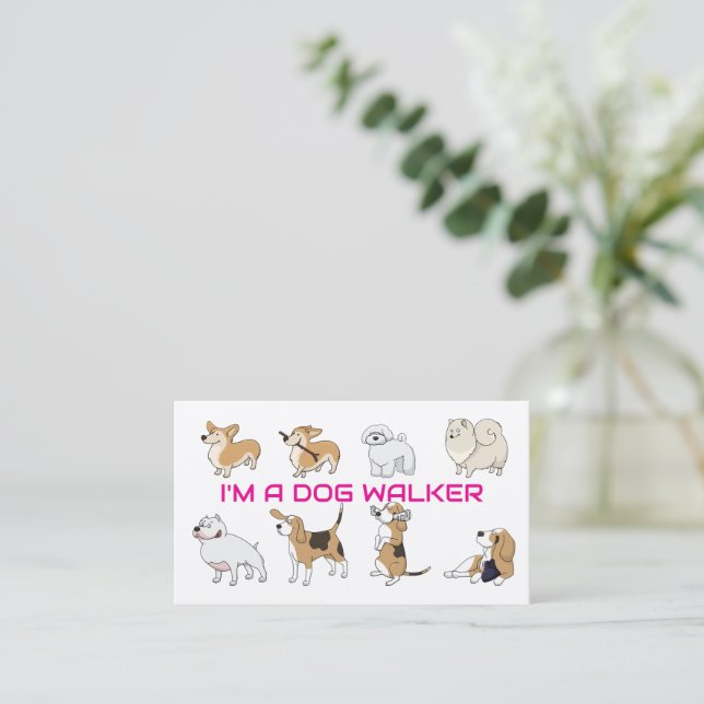 I'm a Dog walker Business Card (Standing Front)