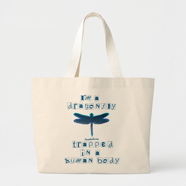 I'm a Dragonfly Large Tote Bag (Front)