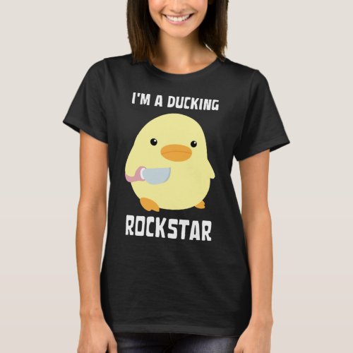 Im A Ducking Rockstar   Duck With Knife Meme T_Shirt