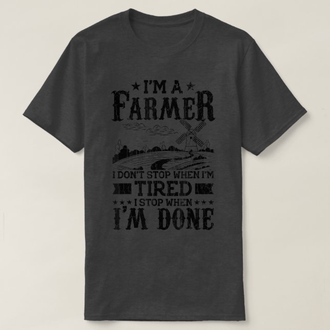 I'm A Farmer Funny Farming Farm Tractor Animals Gr T-Shirt (Design Front)