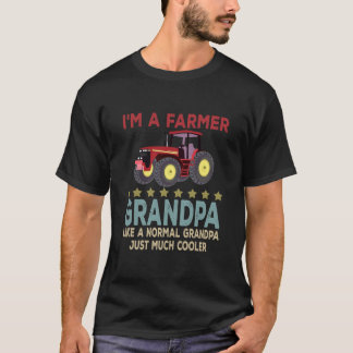 I'm A Farmer Grandpa Happy Fathers Day Tractor T-Shirt