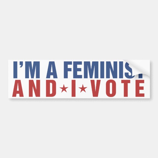 I'm a feminist and I vote Bumper Sticker (Front)