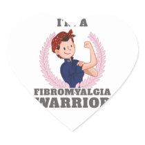 I'm a Fibromyalgia Warrior FM Awareness Gift Gift Heart Sticker