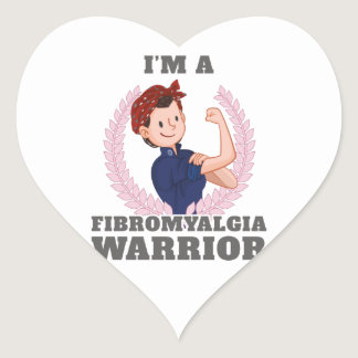 I'm a Fibromyalgia Warrior FM Awareness Gift Gift Heart Sticker