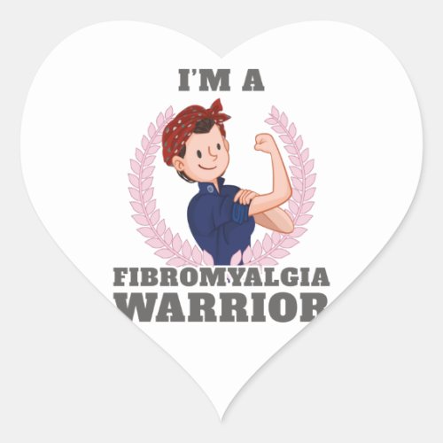 Im a Fibromyalgia Warrior FM Awareness Gift Gift Heart Sticker