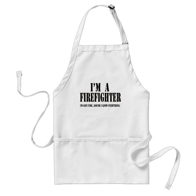 I'm a firefighter black adult apron (Front)