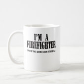 I'm a firefighter black coffee mug (Left)