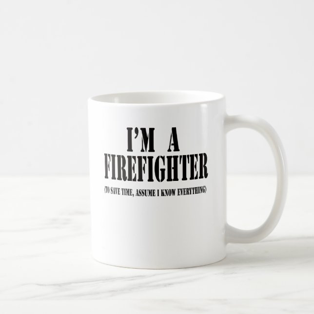 I'm a firefighter black coffee mug (Right)