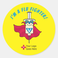 I'm a Flu Fighter Flu Shot Reward Classic Round Sticker
