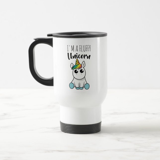 I'm a Fluffy Unicorn Coffee Insulated Mug Tumbler (Left)