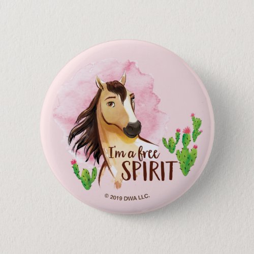 Im A Free Spirit Spirit Watercolor Cactus Art Button