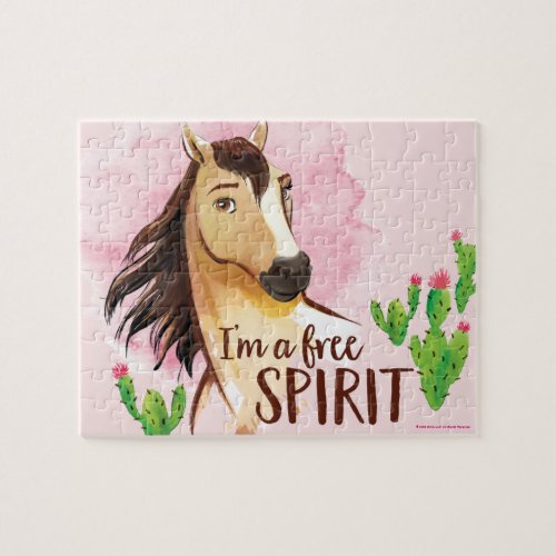 Im A Free Spirit Spirit Watercolor Cactus Art Jigsaw Puzzle