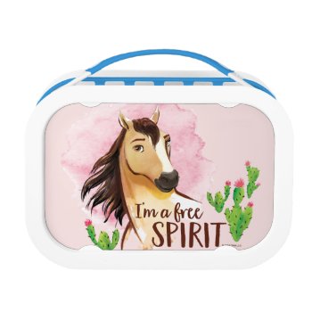 "i'm A Free Spirit" Spirit Watercolor Cactus Art Lunch Box by spiritridingfree at Zazzle