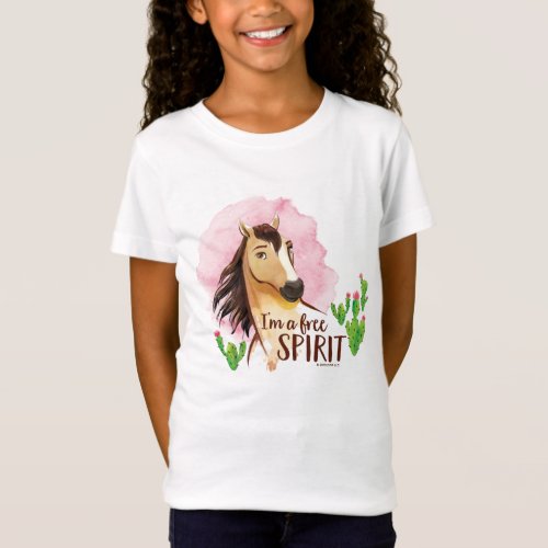 Im A Free Spirit Spirit Watercolor Cactus Art T_Shirt