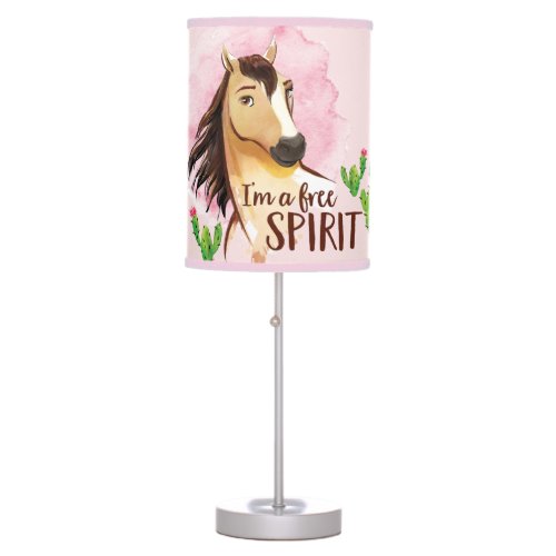 Im A Free Spirit Spirit Watercolor Cactus Art Table Lamp