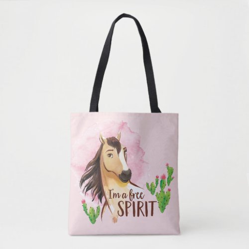 Im A Free Spirit Spirit Watercolor Cactus Art Tote Bag