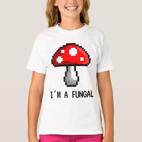 Im a Fungal Pixel Mushroom T_Shirt Child