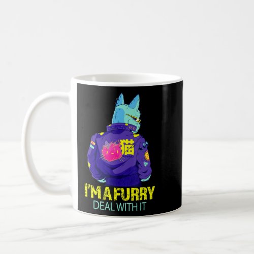 Im A Furry Deal With It Fursona Anthropomorphic Ca Coffee Mug