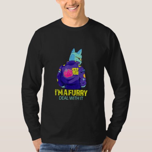 Im A Furry Deal With It Fursona Anthropomorphic Ca T_Shirt
