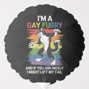 I'm A Gay Furry Fox Rainbow LGBTQ Pride Balloon