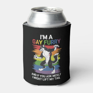 I'm A Gay Furry Fox Rainbow LGBTQ Pride Can Cooler