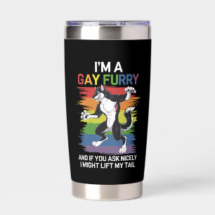 I'm A Gay Furry Fox Rainbow LGBTQ Pride Insulated Tumbler