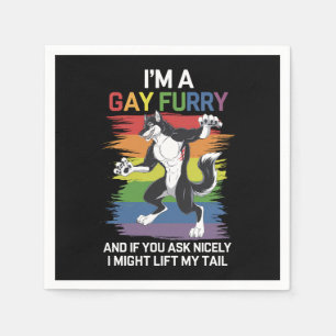 I'm A Gay Furry Fox Rainbow LGBTQ Pride Napkins