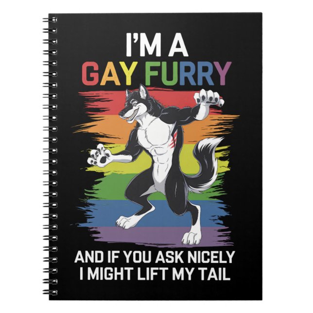 I'm A Gay Furry Fox Rainbow LGBTQ Pride Notebook (Front)