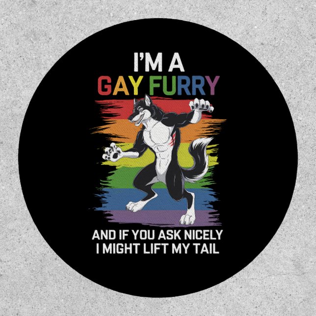 I'm A Gay Furry Fox Rainbow LGBTQ Pride Patch (Front)