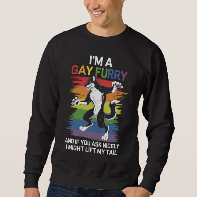I'm A Gay Furry Fox Rainbow LGBTQ Pride Sweatshirt (Front)